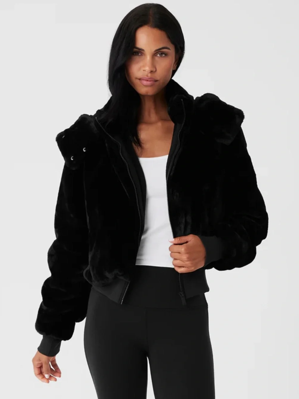 Alo Faux Fur Foxy Jacket - Picture 1 of 9